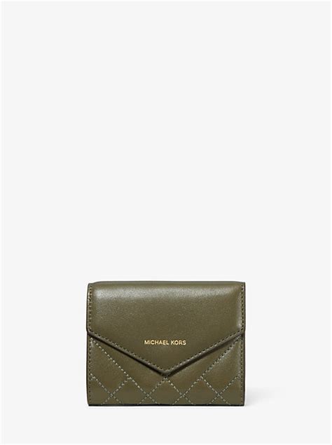 michael kors small quilted leather envelope wallet